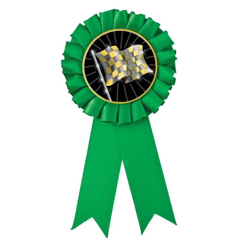 GREEN MYLAR ROSETTES