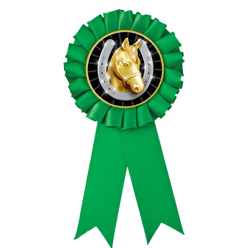 GREEN MYLAR ROSETTES