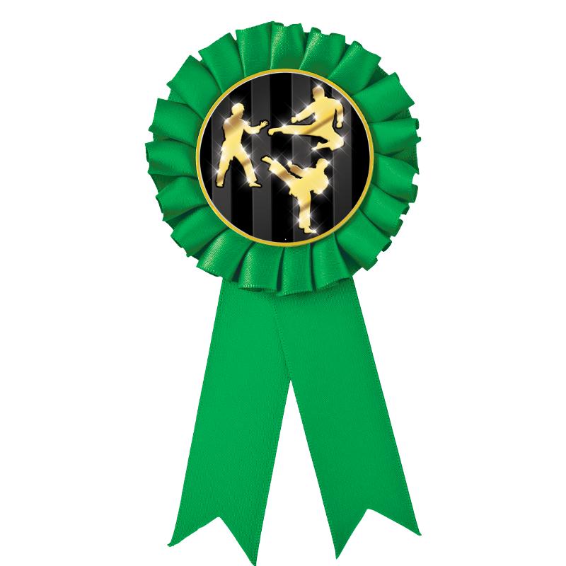 GREEN MYLAR ROSETTES