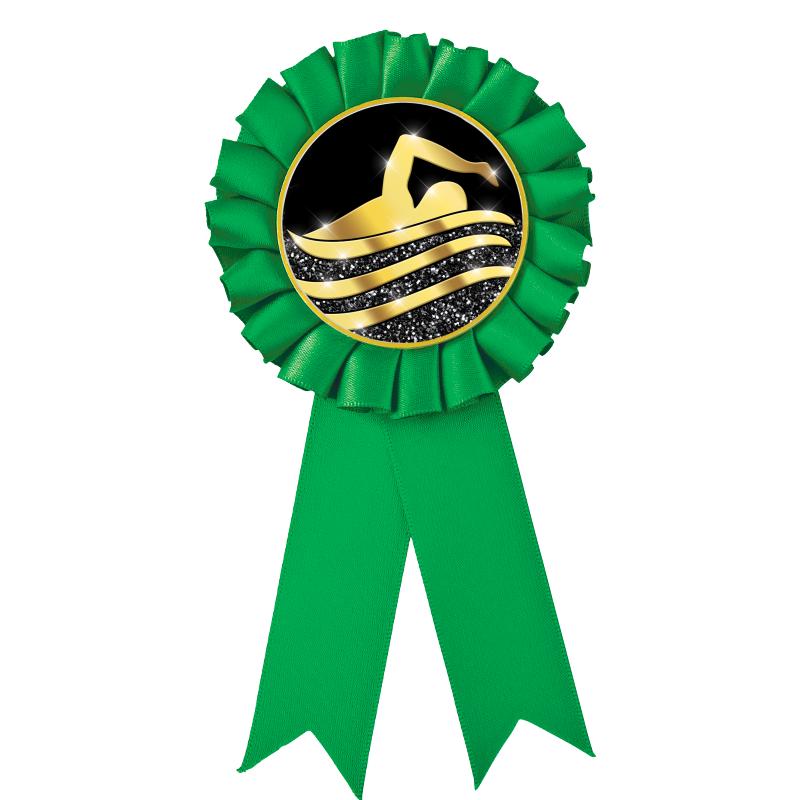 GREEN MYLAR ROSETTES