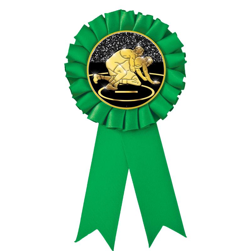 GREEN MYLAR ROSETTES