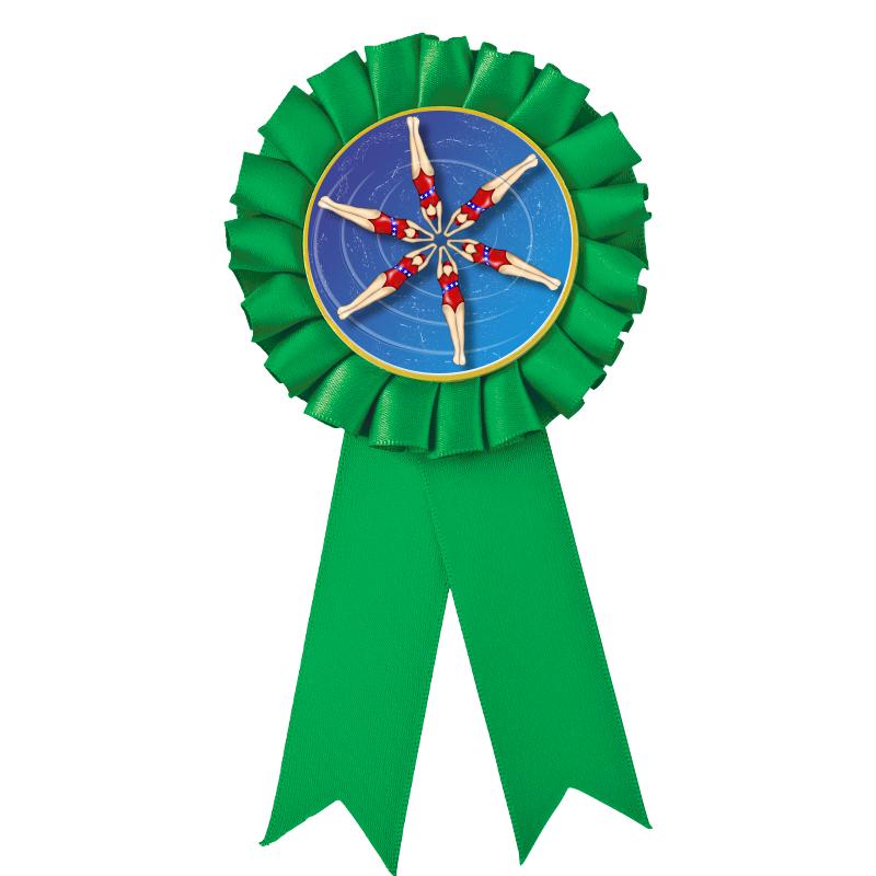 GREEN MYLAR ROSETTES