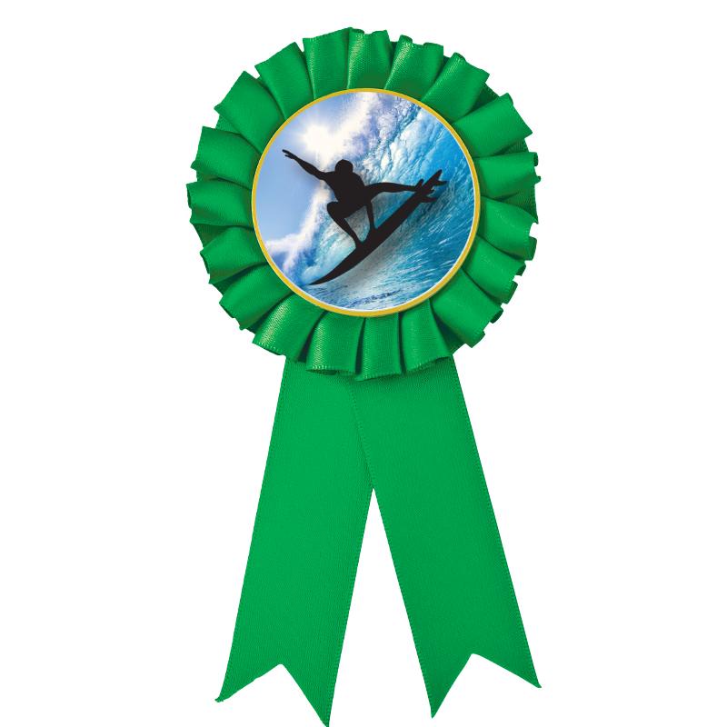 GREEN MYLAR ROSETTES