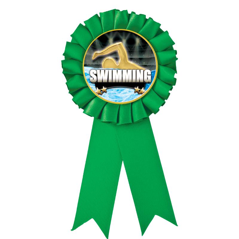 GREEN MYLAR ROSETTES