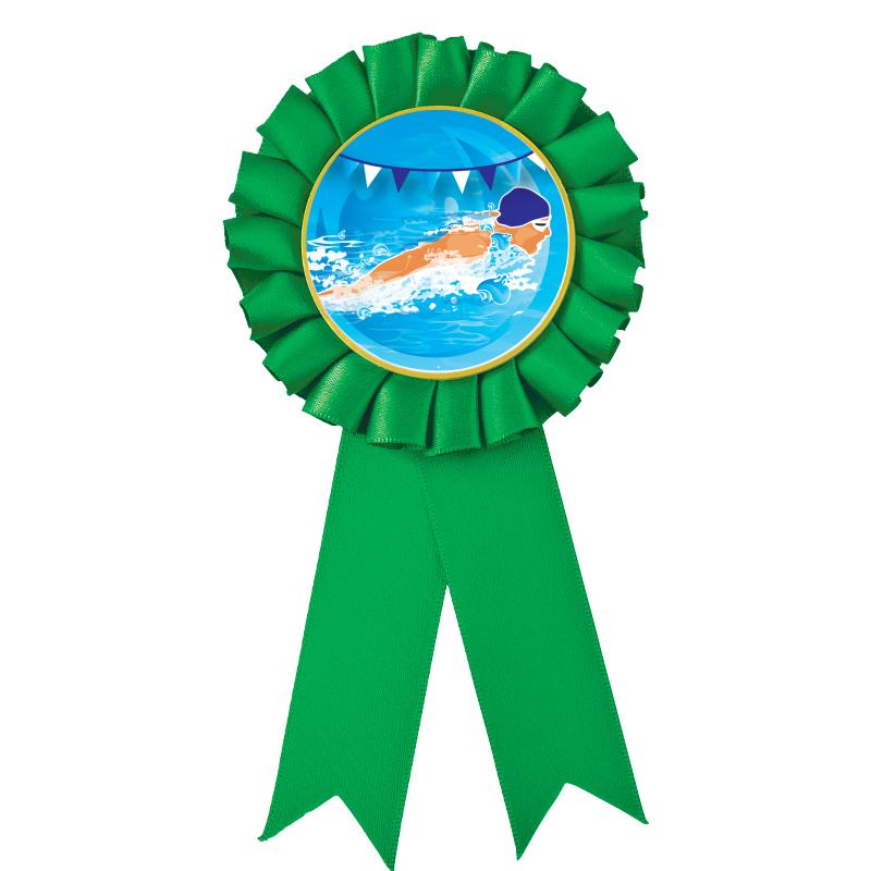 GREEN MYLAR ROSETTES