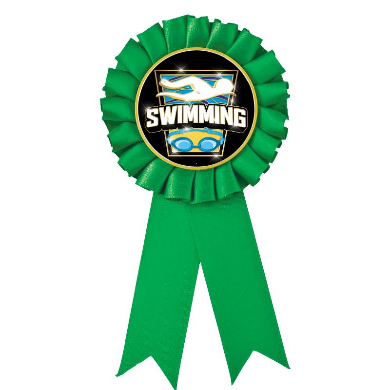 GREEN MYLAR ROSETTES