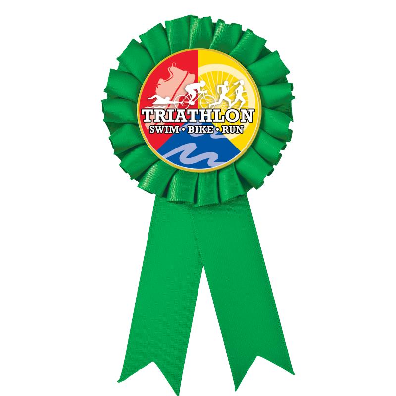 GREEN MYLAR ROSETTES