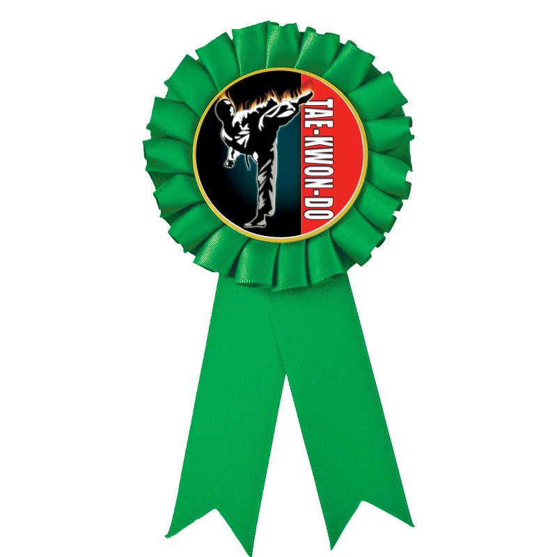 GREEN MYLAR ROSETTES