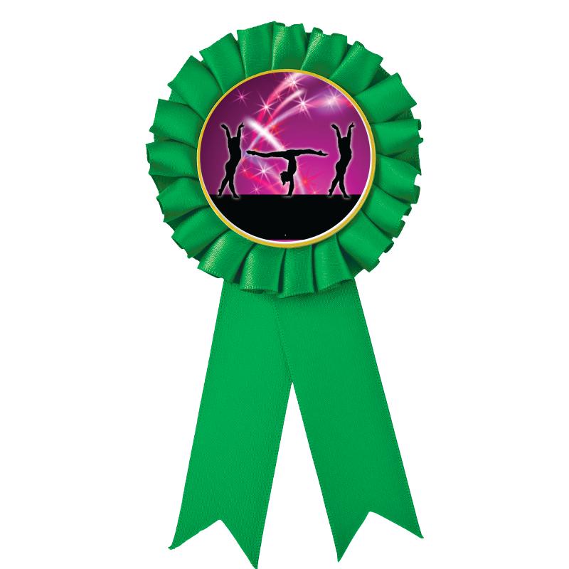 GREEN MYLAR ROSETTES