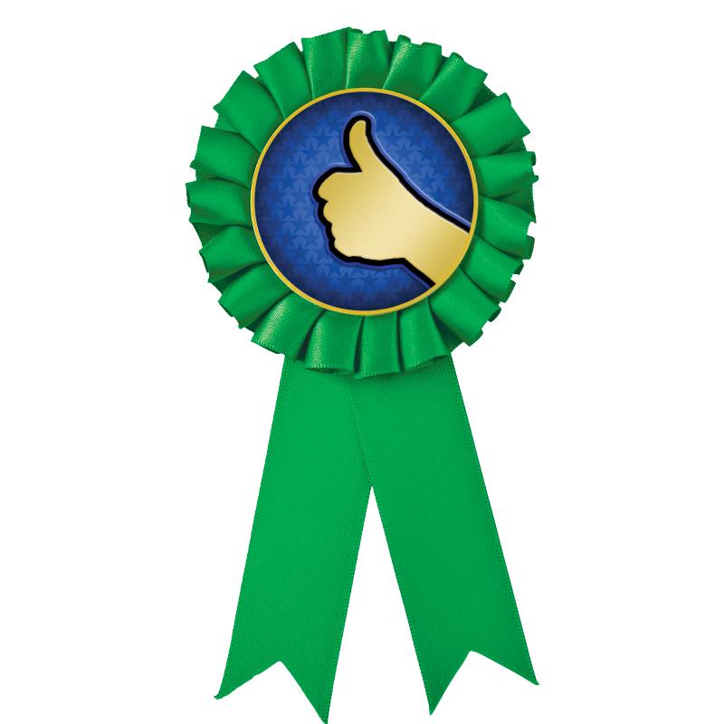 GREEN MYLAR ROSETTES