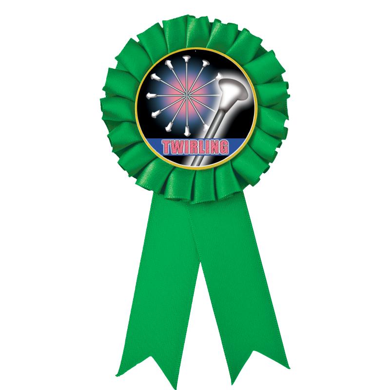 GREEN MYLAR ROSETTES