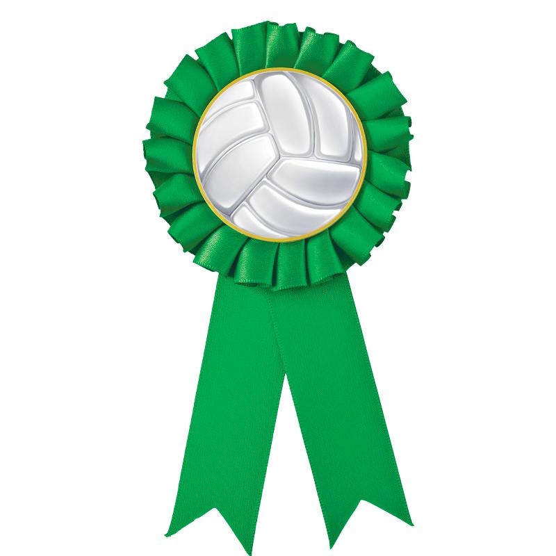 GREEN MYLAR ROSETTES