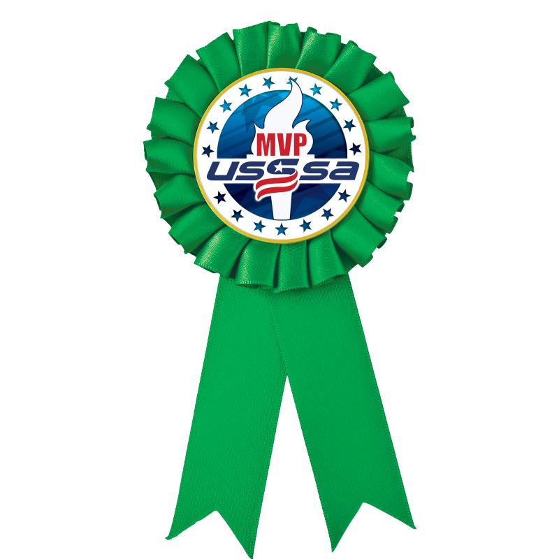 GREEN MYLAR ROSETTES