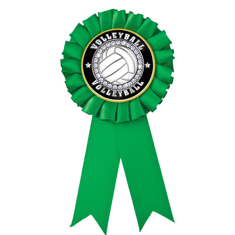 GREEN MYLAR ROSETTES