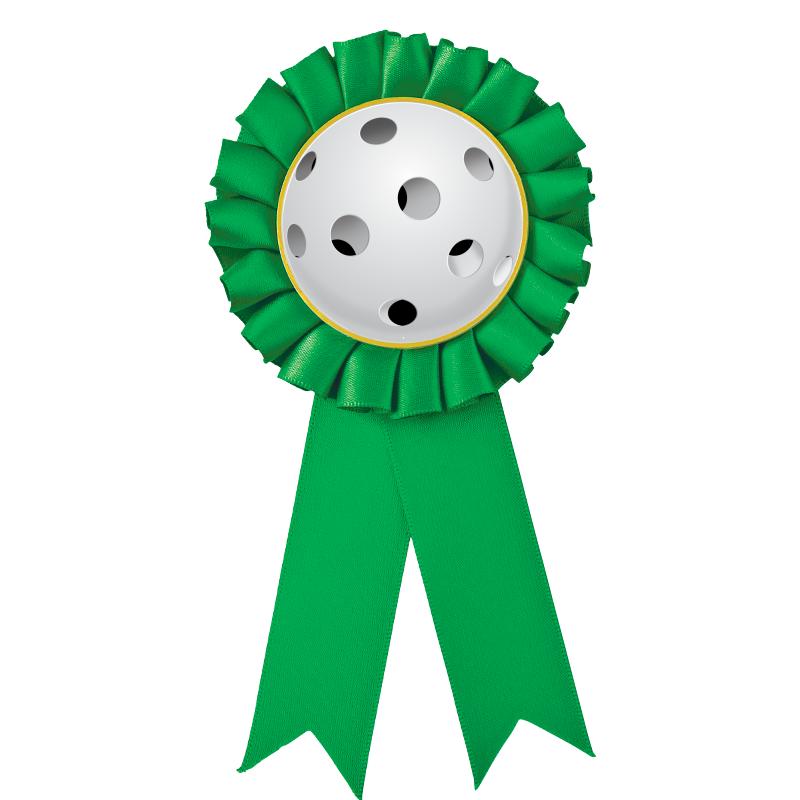 GREEN MYLAR ROSETTES