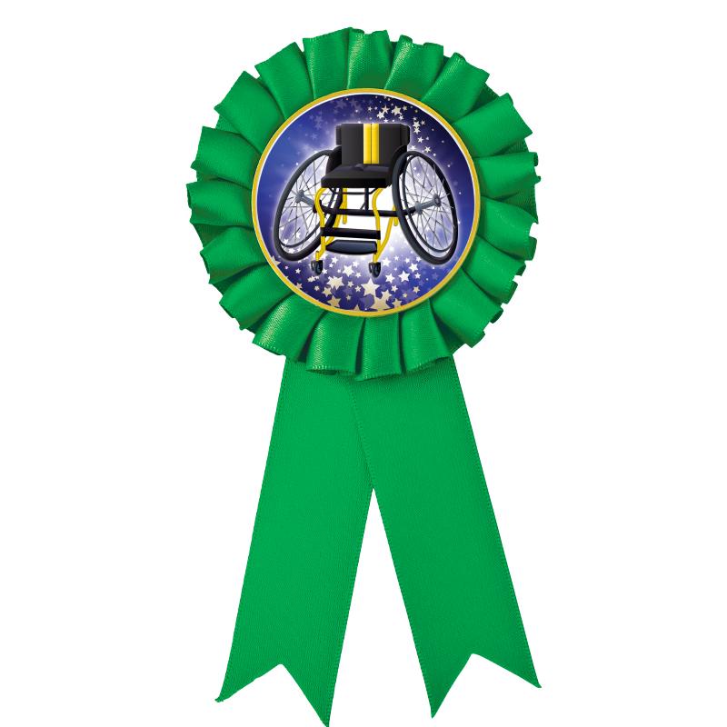 GREEN MYLAR ROSETTES