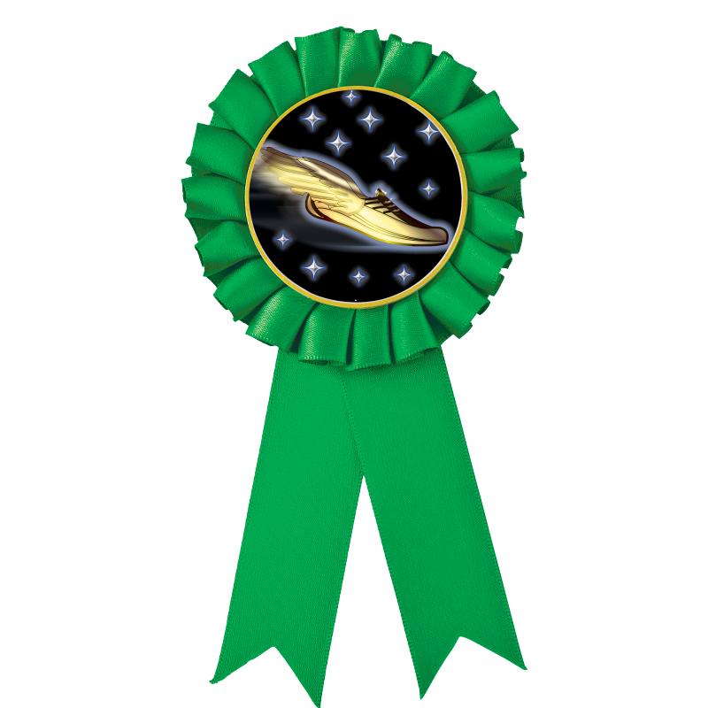 GREEN MYLAR ROSETTES