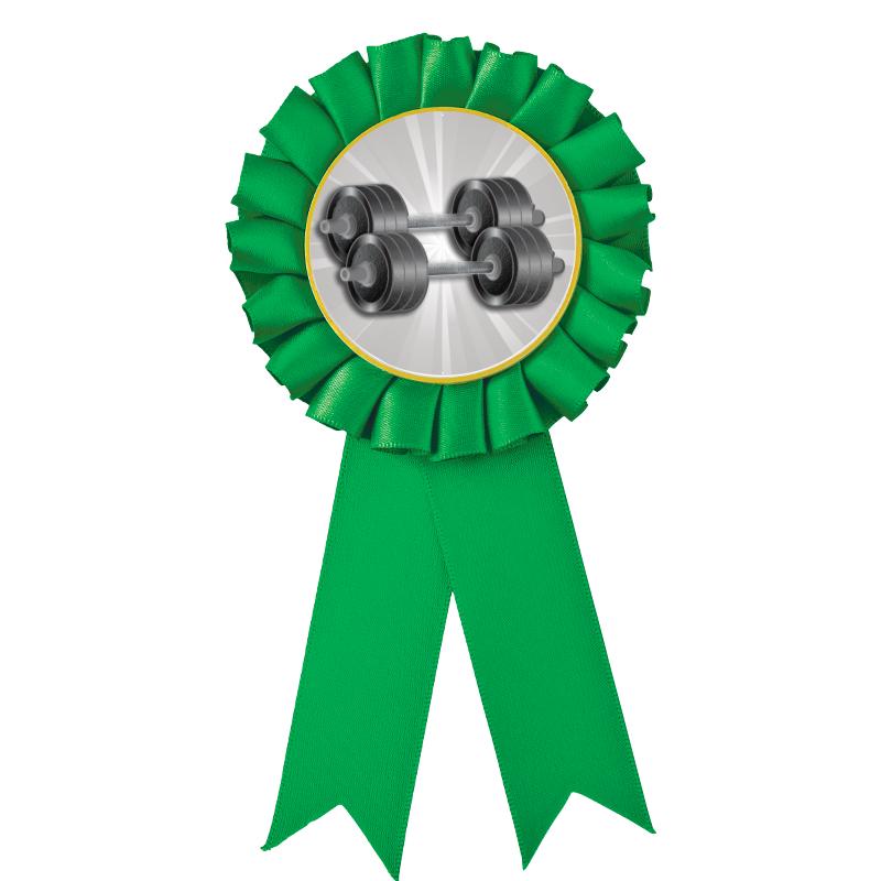 GREEN MYLAR ROSETTES