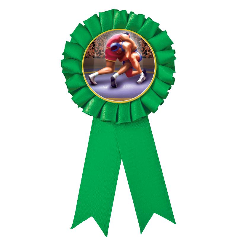 GREEN MYLAR ROSETTES