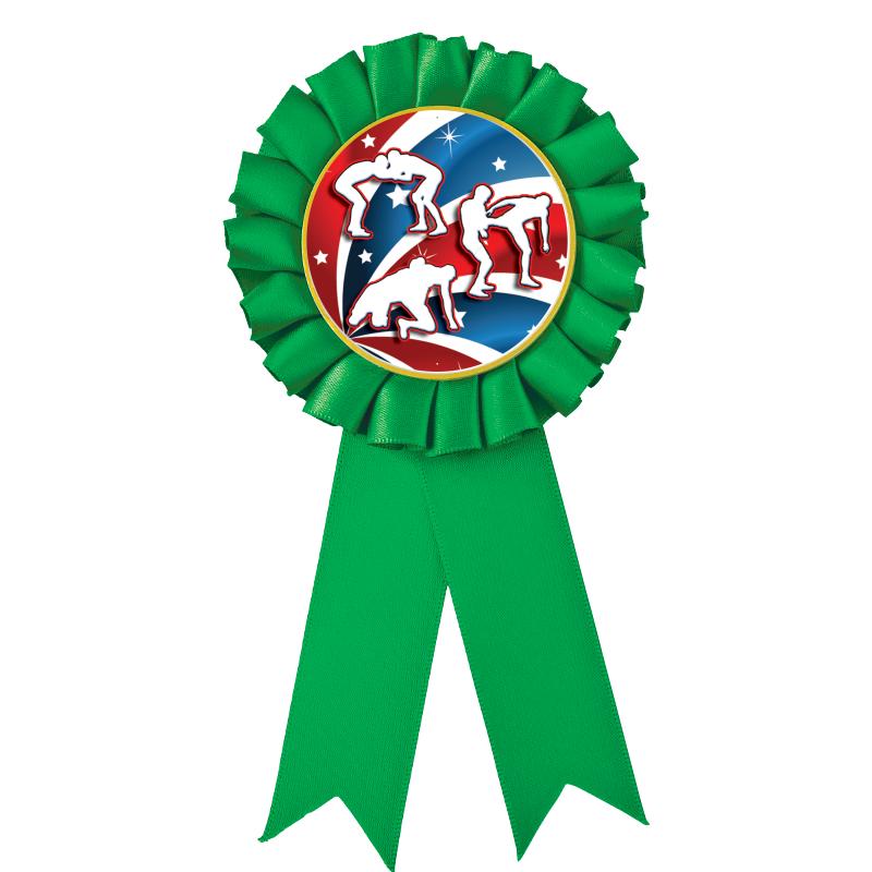 GREEN MYLAR ROSETTES