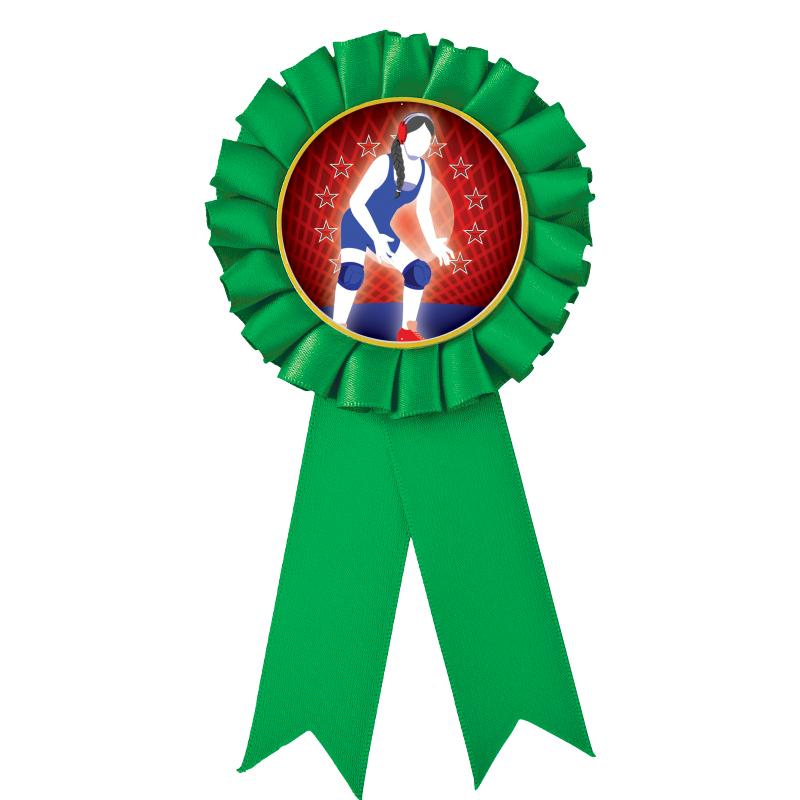 GREEN MYLAR ROSETTES