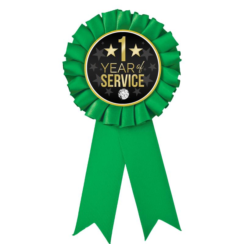 GREEN MYLAR ROSETTES