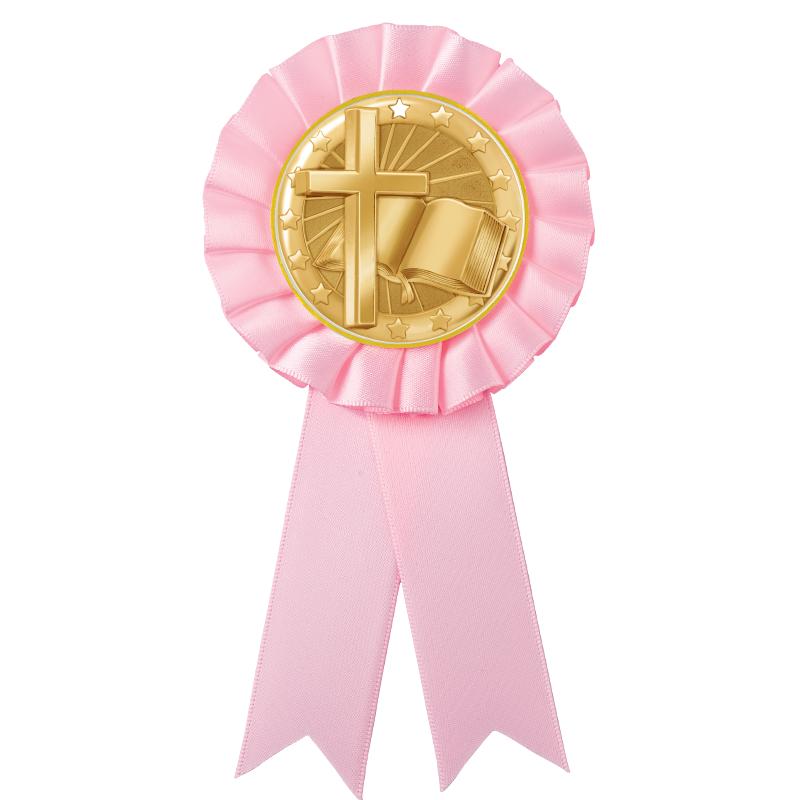 PINK MYLAR ROSETTES