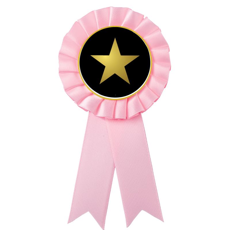 PINK MYLAR ROSETTES