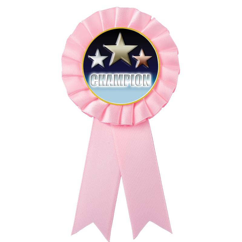 PINK MYLAR ROSETTES