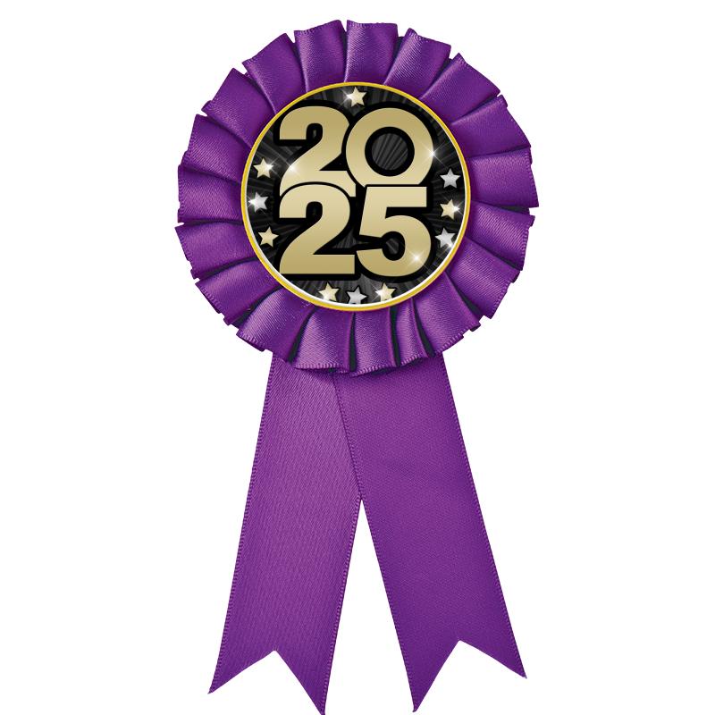 PURPLE MYLAR ROSETTES