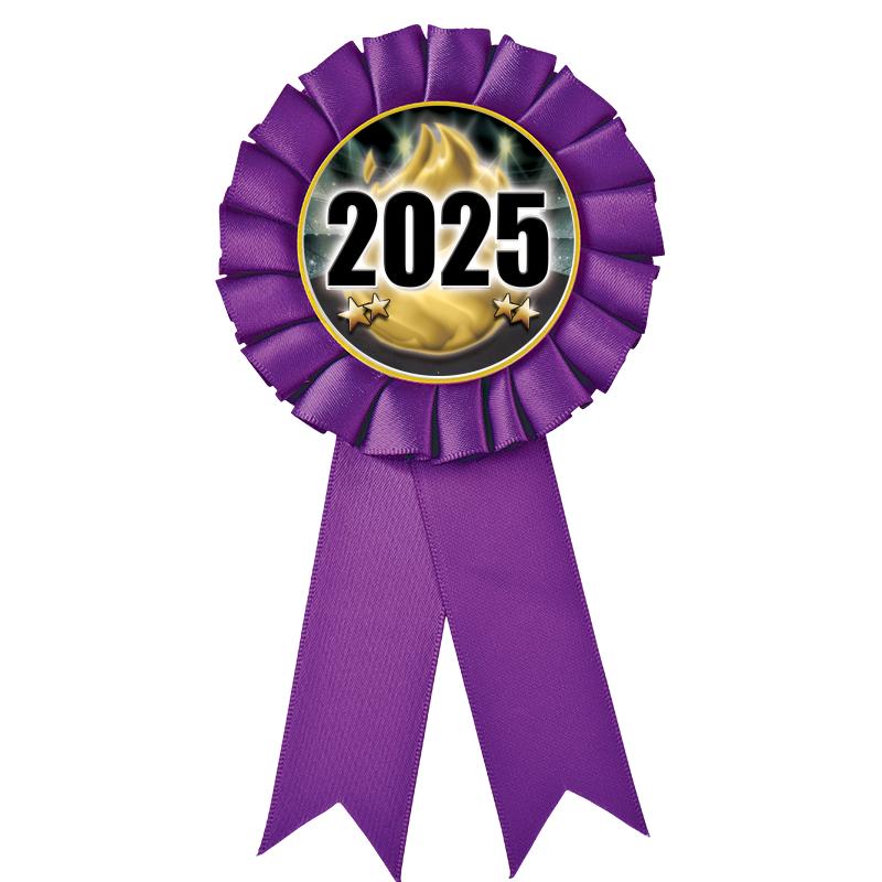 PURPLE MYLAR ROSETTES