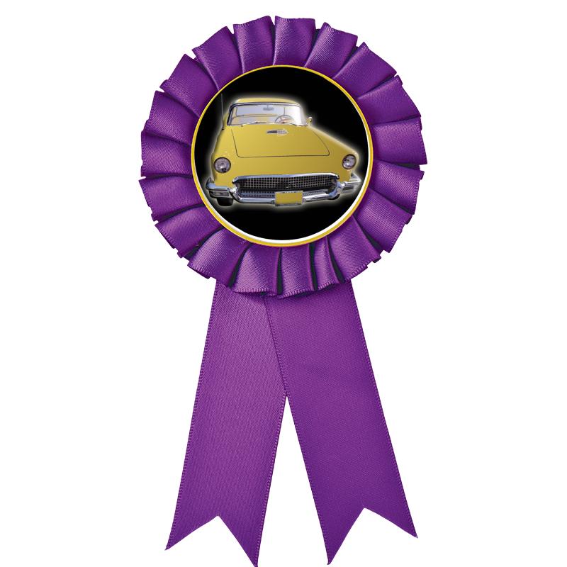 PURPLE MYLAR ROSETTES