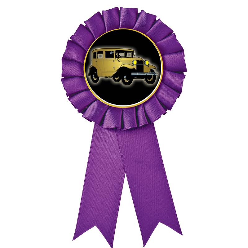 PURPLE MYLAR ROSETTES