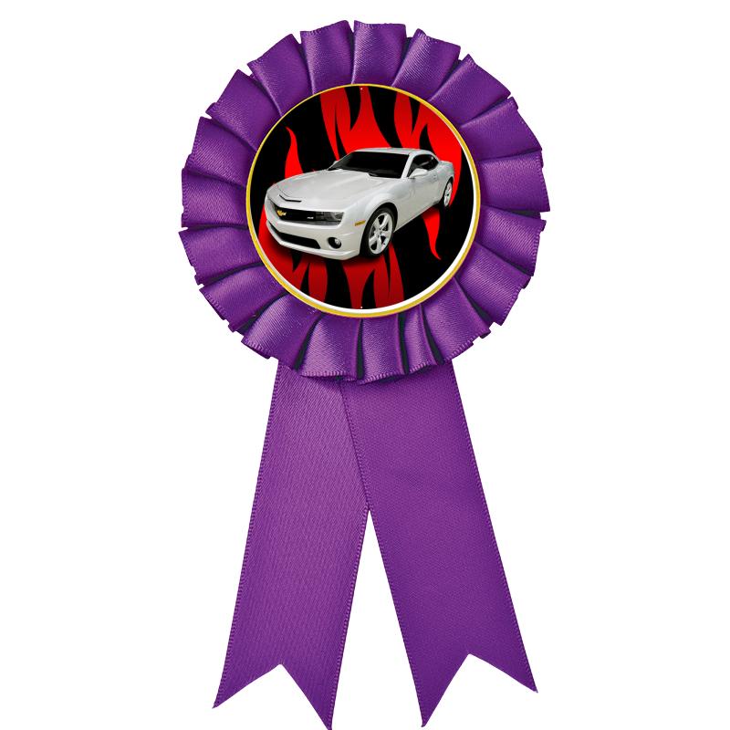 PURPLE MYLAR ROSETTES