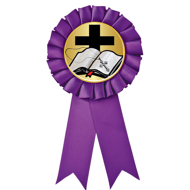 PURPLE MYLAR ROSETTES