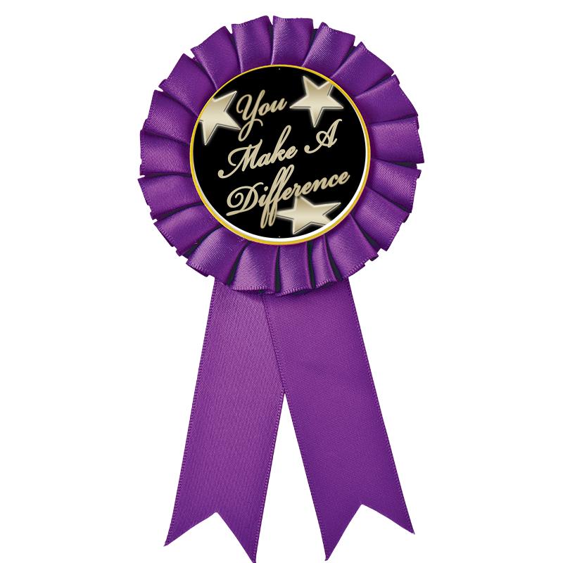 PURPLE MYLAR ROSETTES