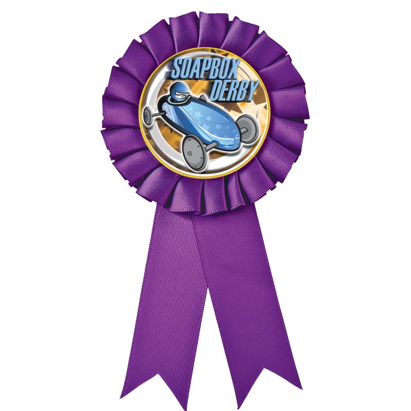 PURPLE MYLAR ROSETTES