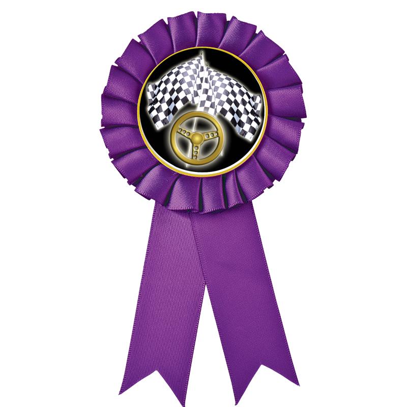 PURPLE MYLAR ROSETTES