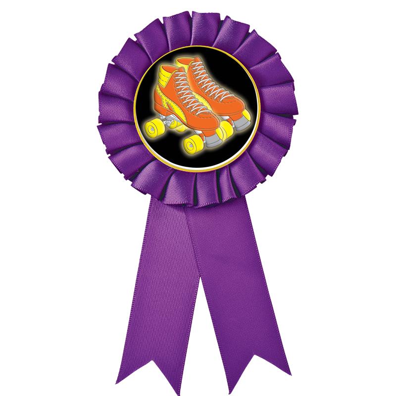 PURPLE MYLAR ROSETTES