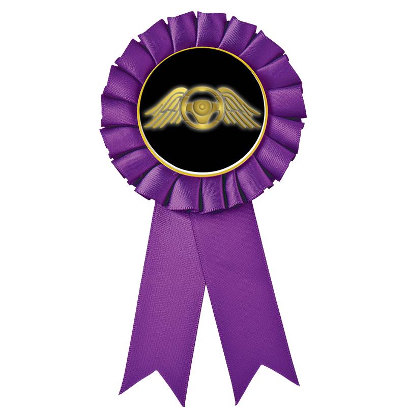 PURPLE MYLAR ROSETTES