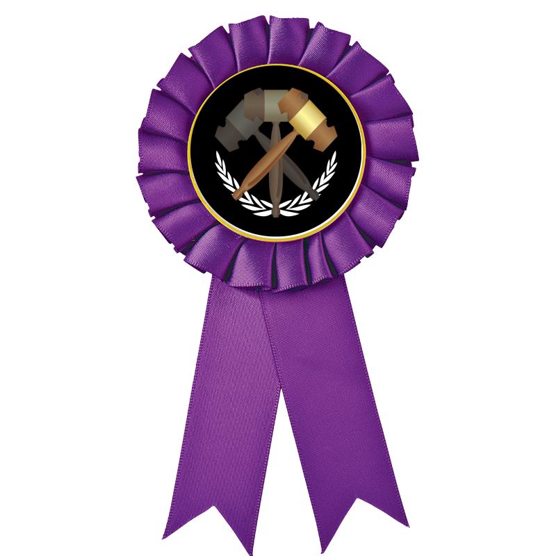 PURPLE MYLAR ROSETTES