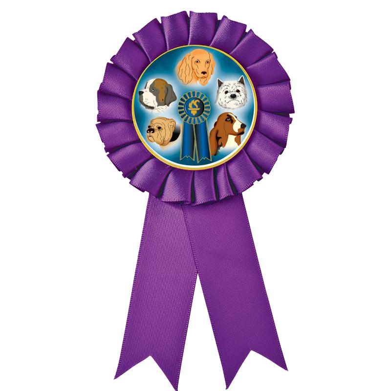 PURPLE MYLAR ROSETTES