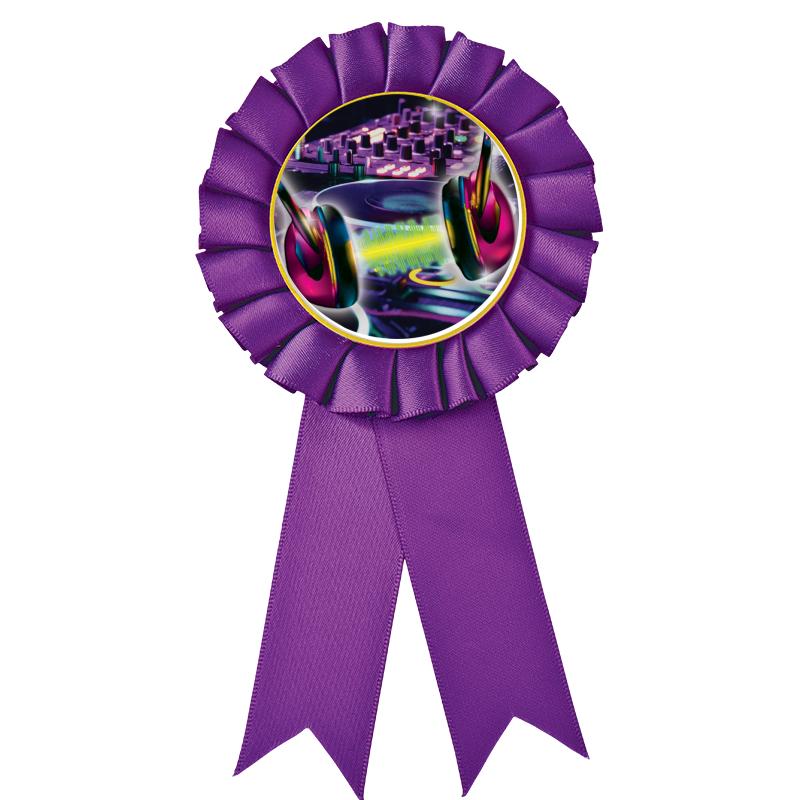 PURPLE MYLAR ROSETTES