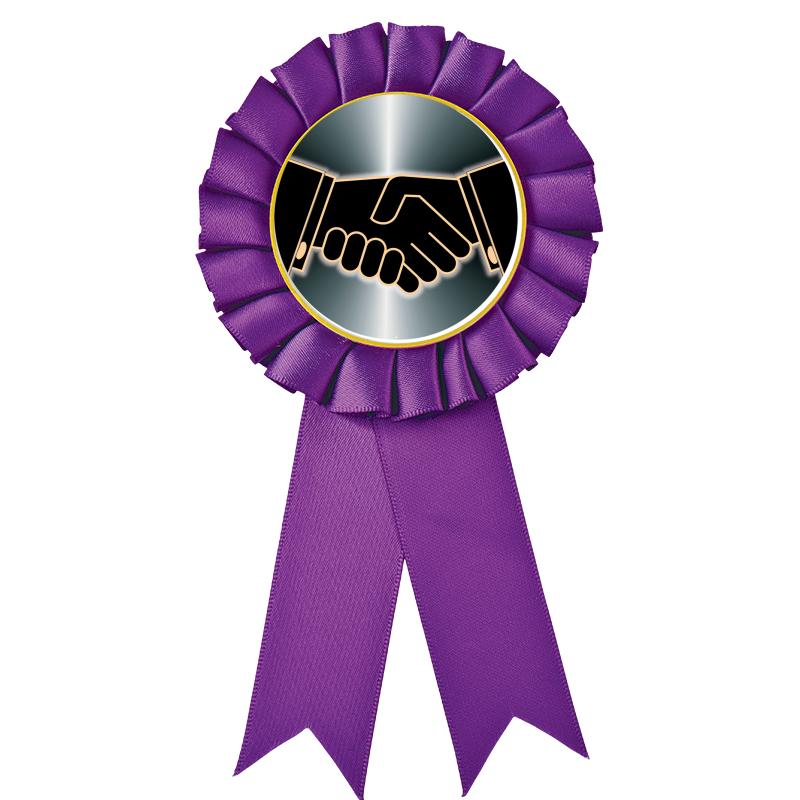 PURPLE MYLAR ROSETTES
