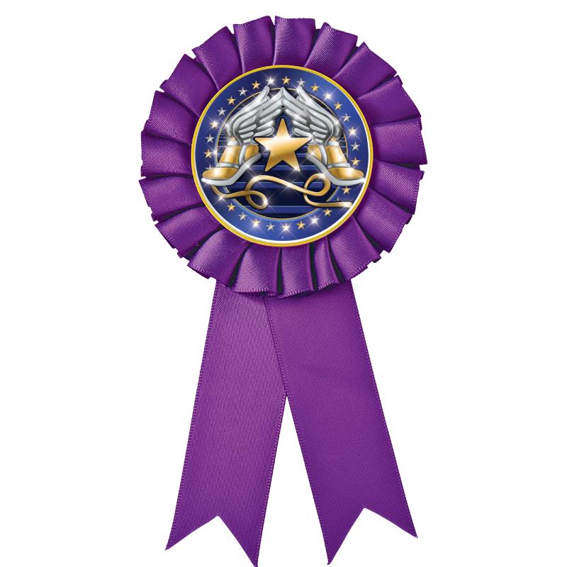 PURPLE MYLAR ROSETTES