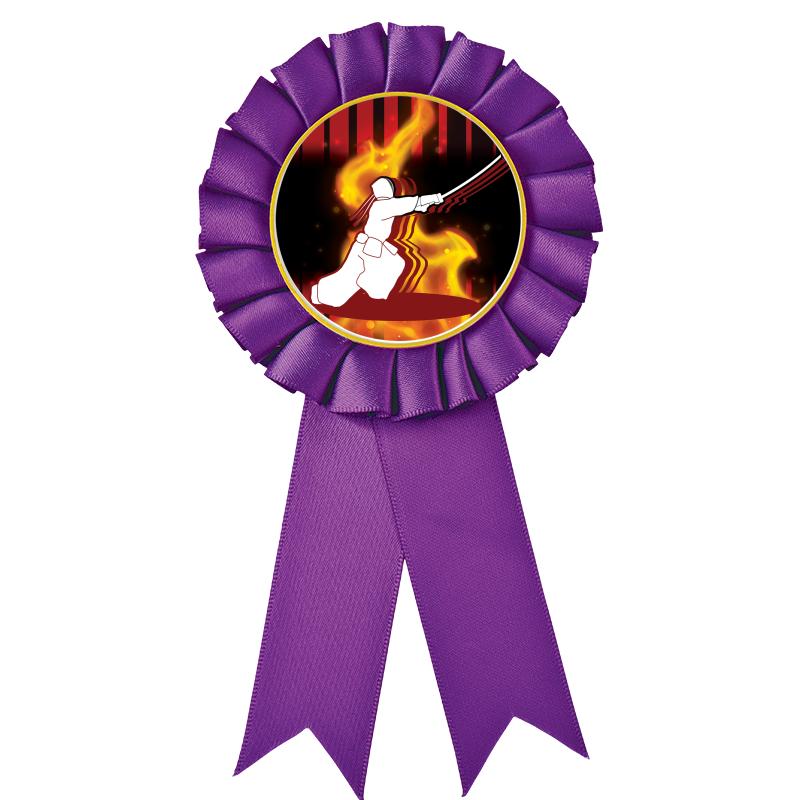 PURPLE MYLAR ROSETTES