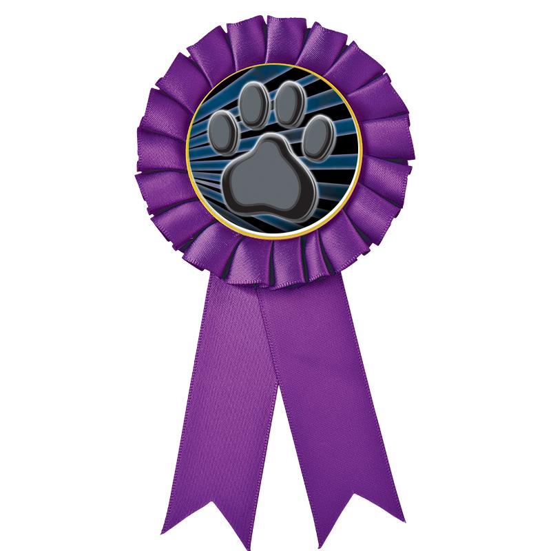 PURPLE MYLAR ROSETTES