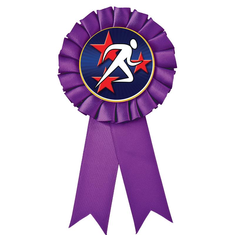 PURPLE MYLAR ROSETTES