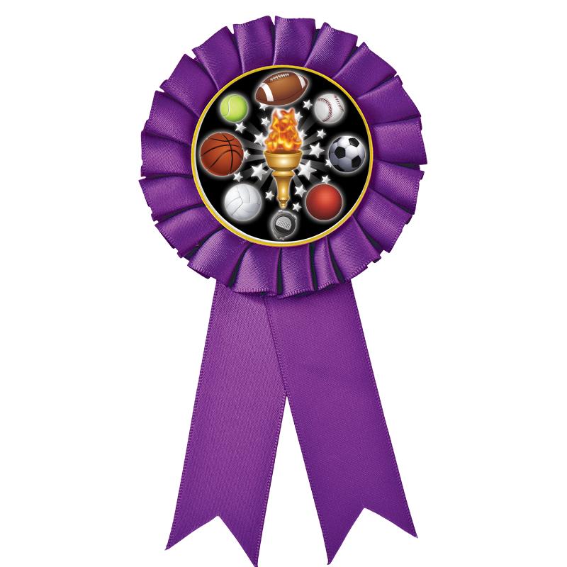 PURPLE MYLAR ROSETTES