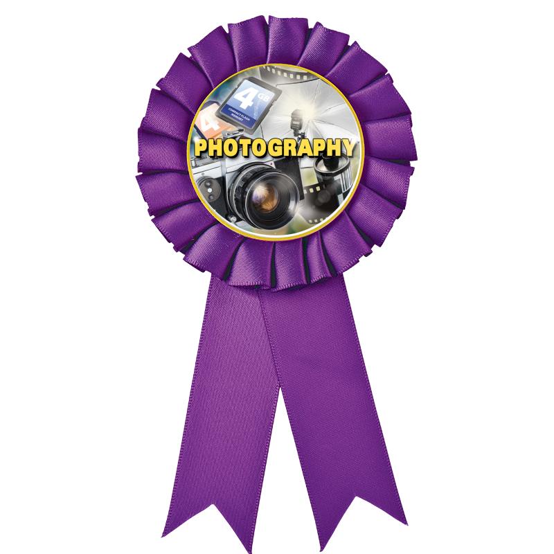 PURPLE MYLAR ROSETTES